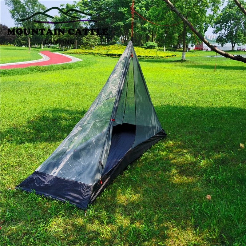 Cheap Goat Tents Ultralight Camping Pyramid Tent 3 4 Person 210T Large Rodless Teepee Tents for Family Team Outdoor Backpacking Camping Hiking Tents 